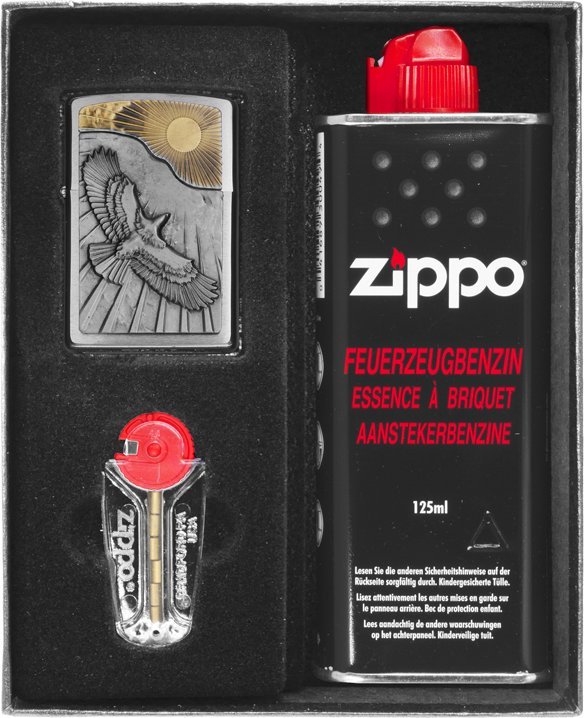 Zestaw ZIPPO Zapalniczka EAGLE SUN FLIGHT Prezentowy No1