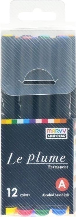 Markery permanentne z końcówką pędzelkową 12szt