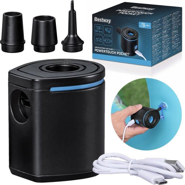 Bestway Elektryczna pompka powietrzba USB + końcówki 62289