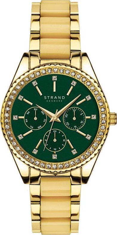 Zegarek Strand Zegarek damski Strand S729LMGESG CYRKONIE żółty