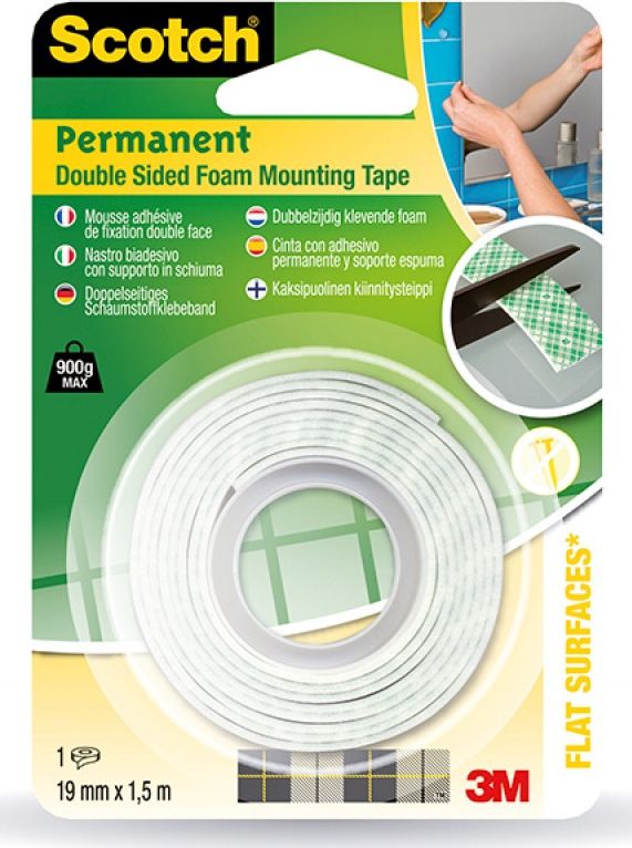 Scotch Taśma dwustronna piankowa montażowa 19mm x 1.5m