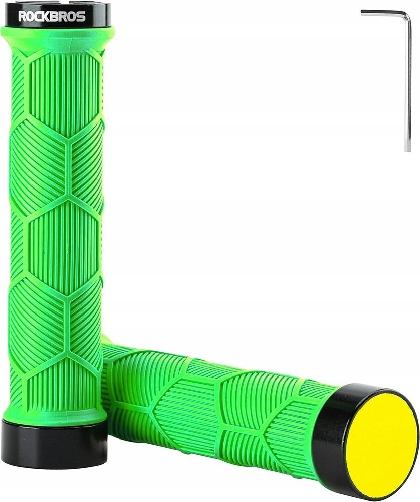 RockBros Gripy rączki chwyty rowerowe TPR z odblaskiem - zielone ROCKBROS