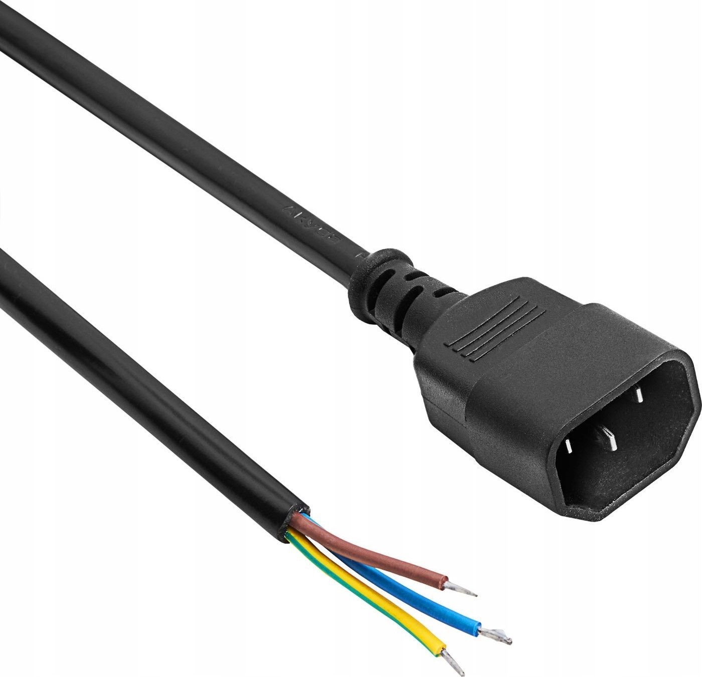 Kabel zasilający Akyga Kabel zasilający bez zakończenia CCA IEC C14 1.5 m (AK-OT-07A)