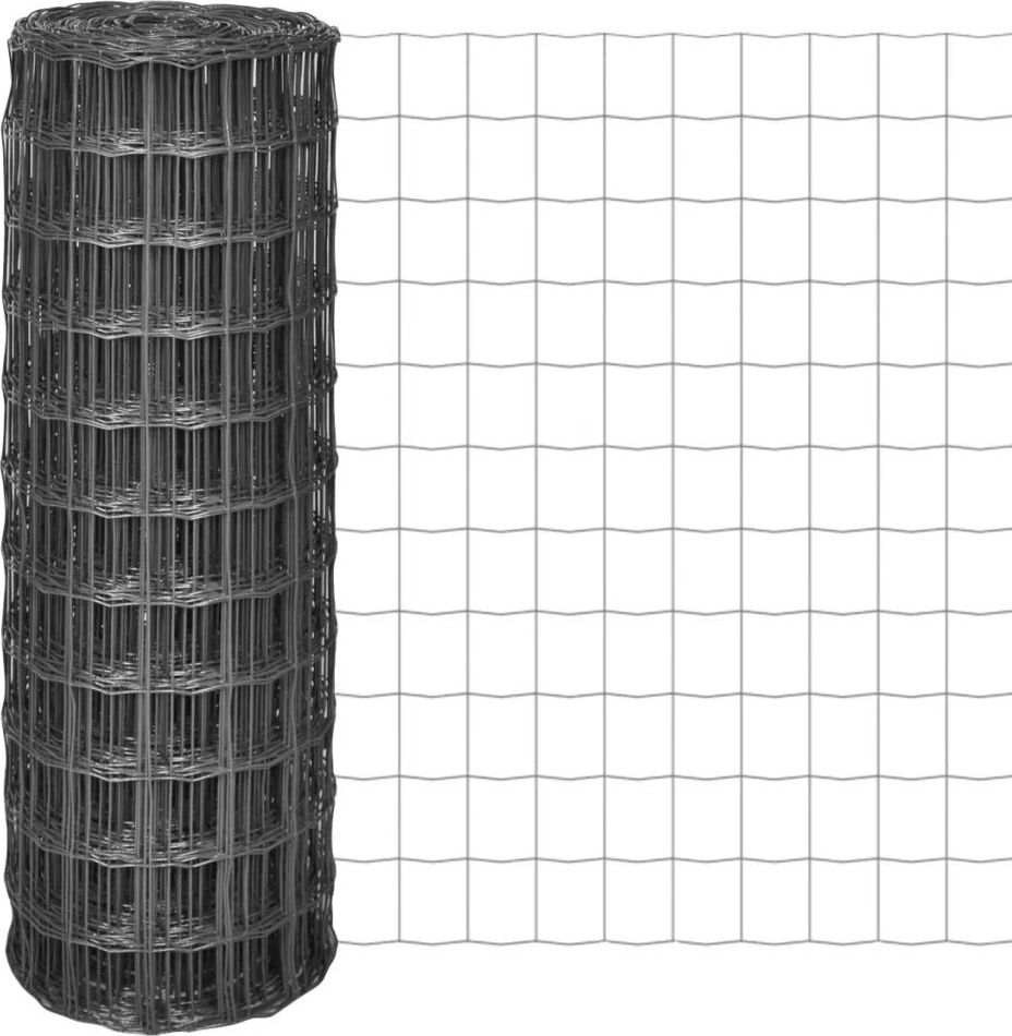 vidaXL Euro ogrodzenie, stalowe, 25 x 0,8 m, szare