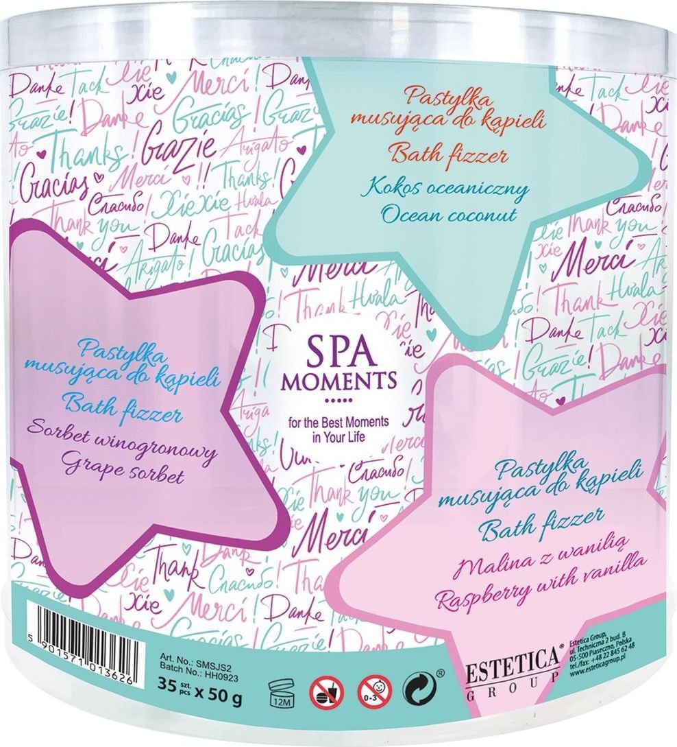 Spa Moments Zestaw musujących pastylek do kąpieli-gwiazdki (2) 1op.-35szt