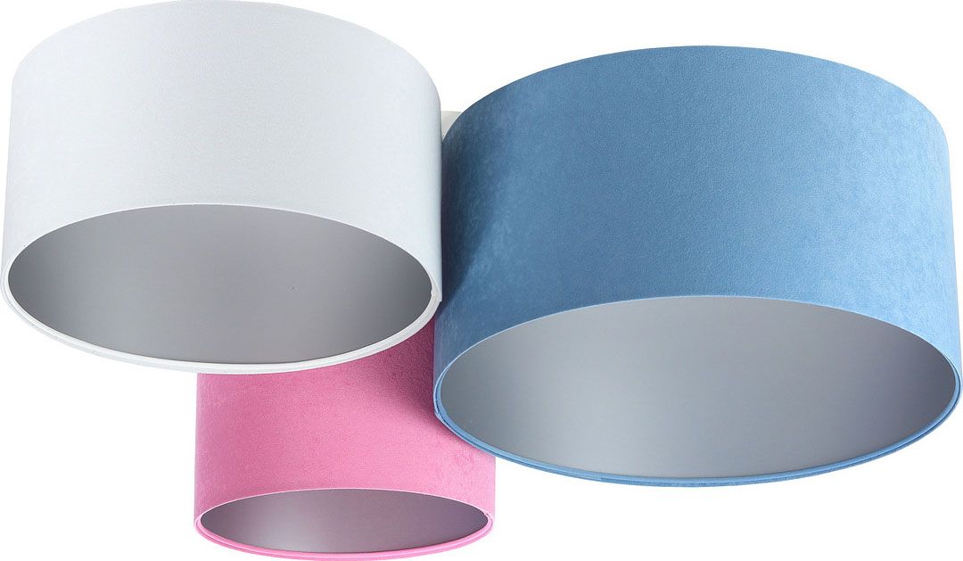 Lampa sufitowa Lumes Trzykolorowy plafon ze srebrnym wnętrzem abażura - EXX54-Travol