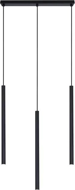Lampa wisząca Lumes Czarna potrójna lampa wisząca tuba - S811-Skira