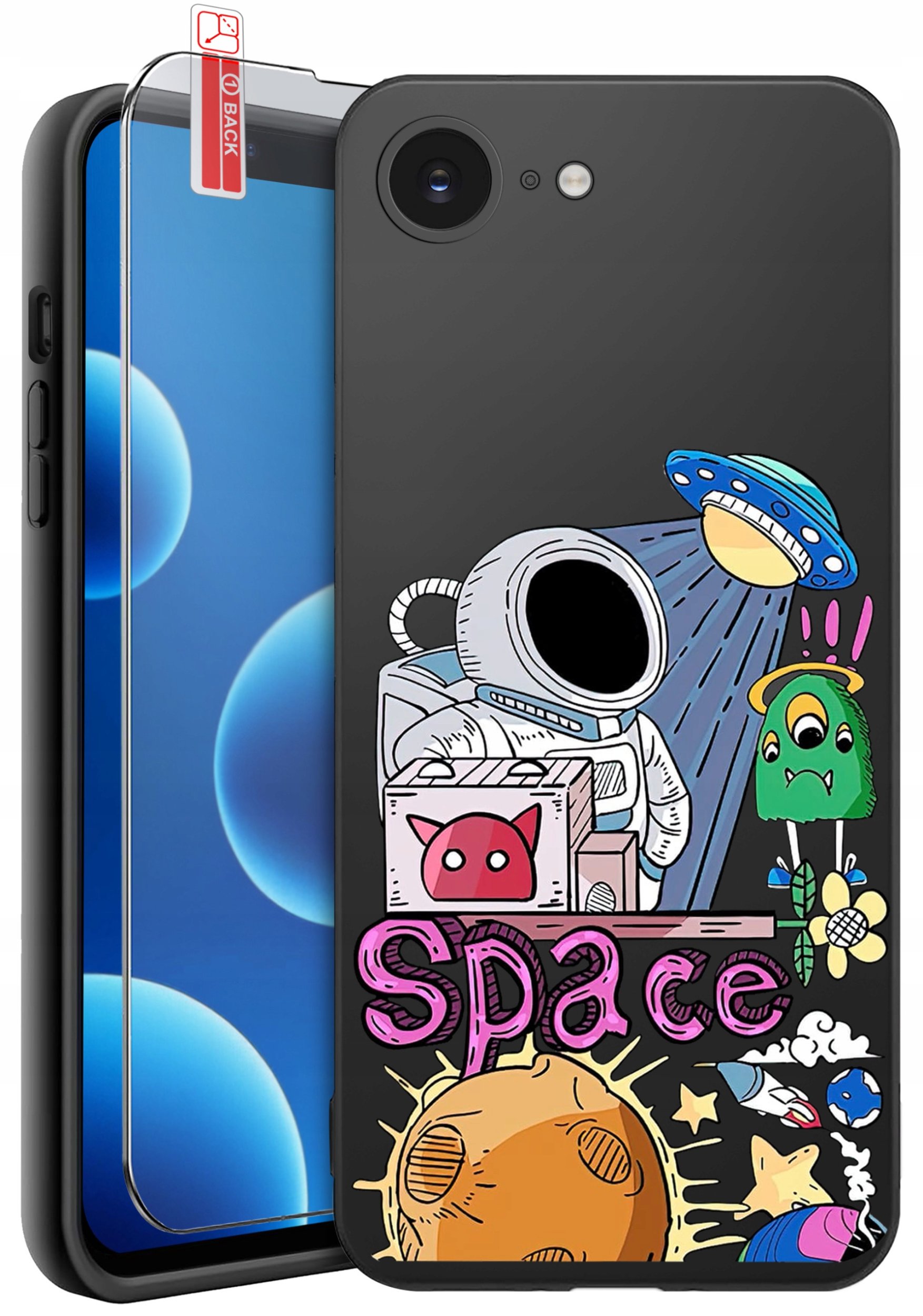 ETUI do iPhone 16e | WZORY | SILIKONOWE MATT CASE + SZKŁO 9H