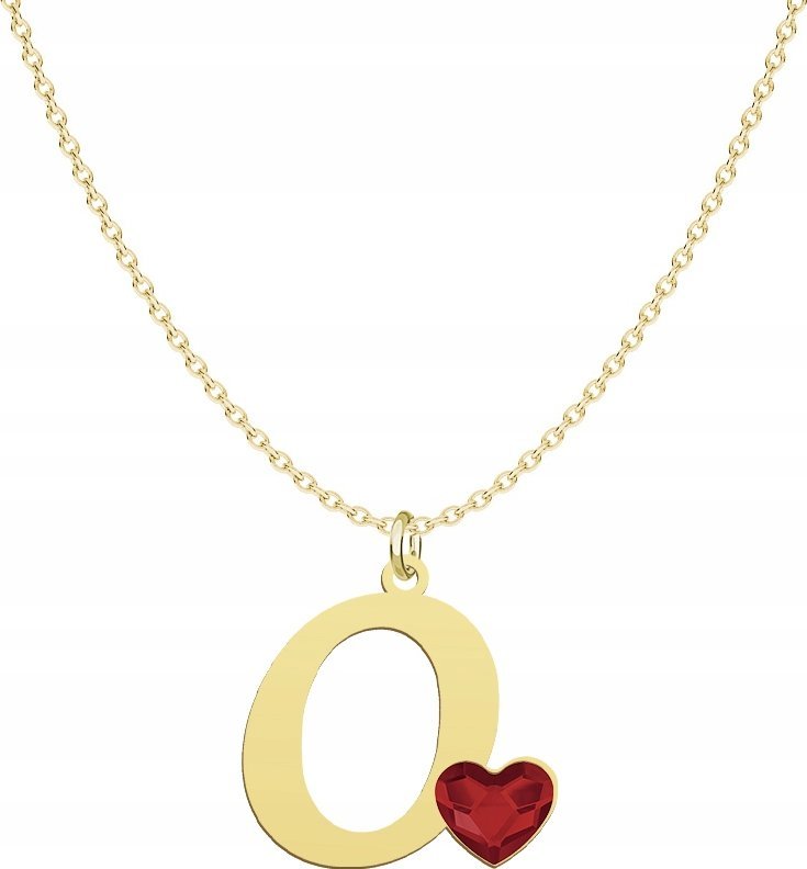 Radziszewska Jewellery Pozłacany Naszyjnik LITERA O z sercem DEDYKACJA