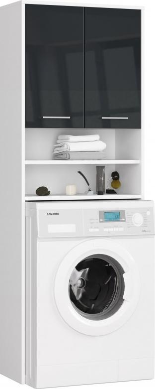 Fabryka Mebli Akord SŁUPEK REGAŁ ŁAZIENKOWY FIN NAD PRALKĘ BIAŁY / GRAFIT POŁYSK