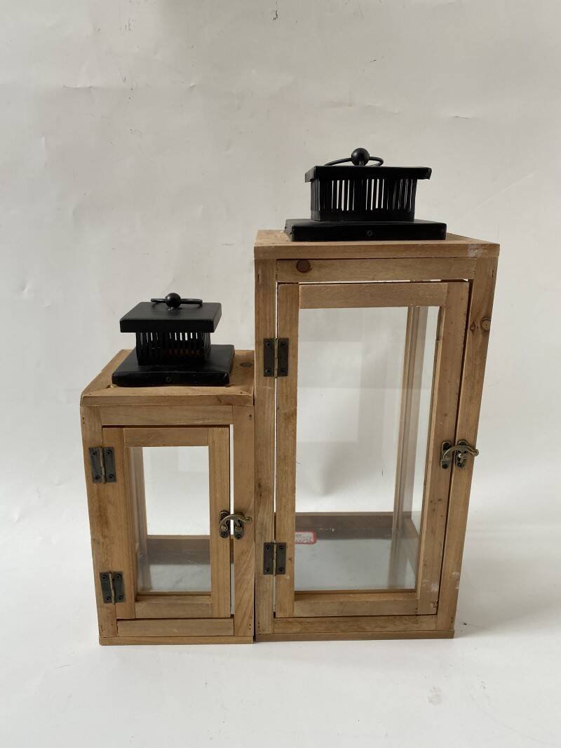 Direct Home and Garden Drewniana Latarnia brązowa S