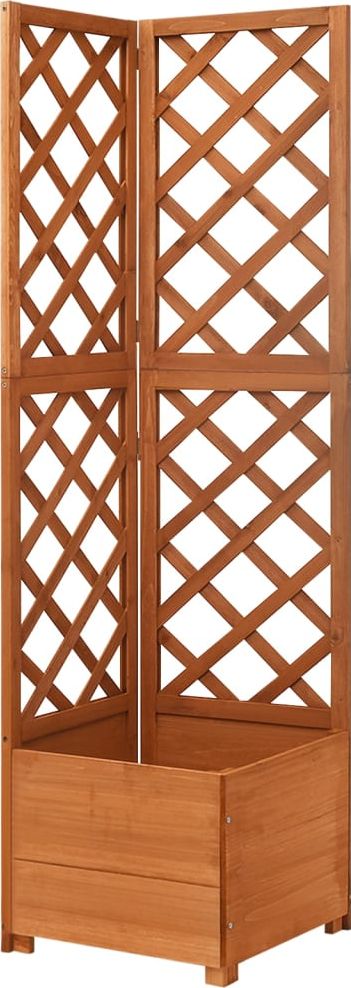 vidaXL Narożna donica ogrodowa z kratką, 40x40x150 cm, jodła