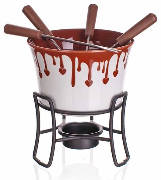 Banquet ZESTAW DO FONDUE CZEKOLADOWEGO + widelczyki CHOCO DARK