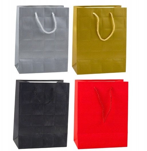 Torba Prezentowa Kwadraty Strukturalne Elegancka 23 x 18 x 10 cm