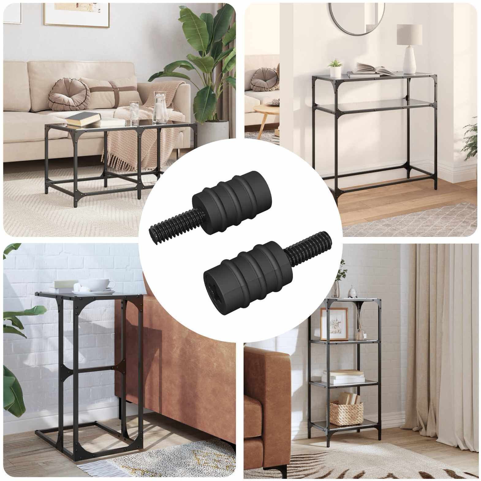 vidaXL Śruba dystansowa 2 pcs Czarny M4 Guma i stal