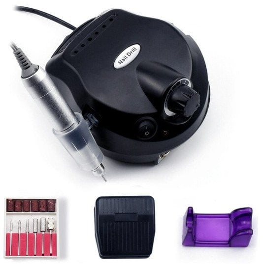 Extralink Nail drill black, manicure pedicure professional 65W + set of drills