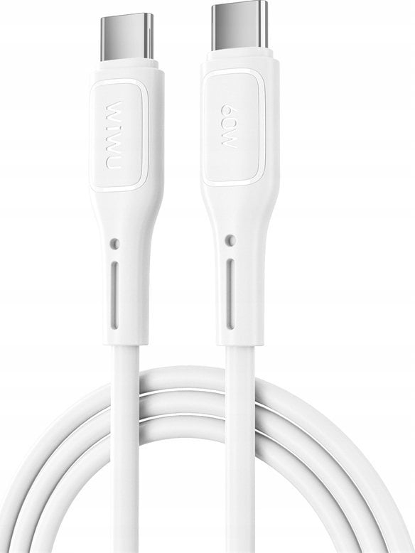 Kabel USB WiWU USB-C - USB-C 1 m Biały