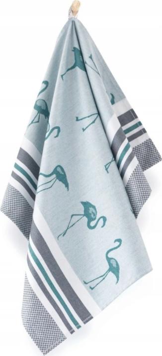 Zwoltex Ściereczka kuchenna bambus 50x70 Flamingi zielona Zwoltex