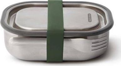 Black & Blum Lunch box stalowy L z widelcem, oliwkowy BLACK+BLUM