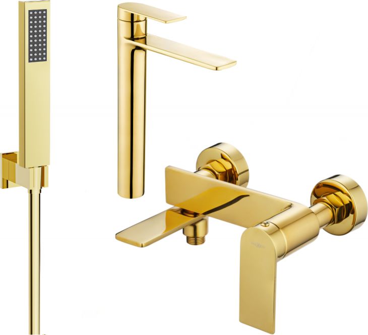 Mexen Mexen Zero R02 zestaw wannowy, złoty - 71113R02-50