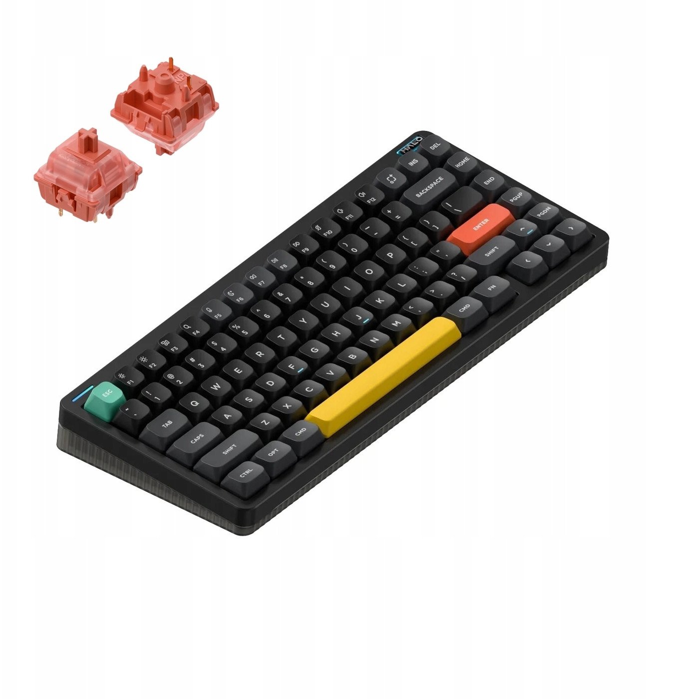 Nuphy - Halo75 v2 Wireless Mechanical Keyboard - Bezprzewodowa Klawiatura Mechaniczna Obsidian Black Raspberry