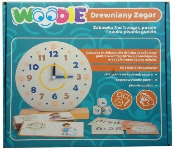 Swede Drewniany zegar 3w1