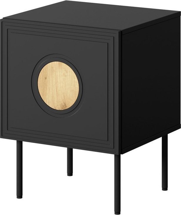 Cama Meble Szafka nocna 2szt. PALAZZO 44,5x40x59 czarny + dąb craft