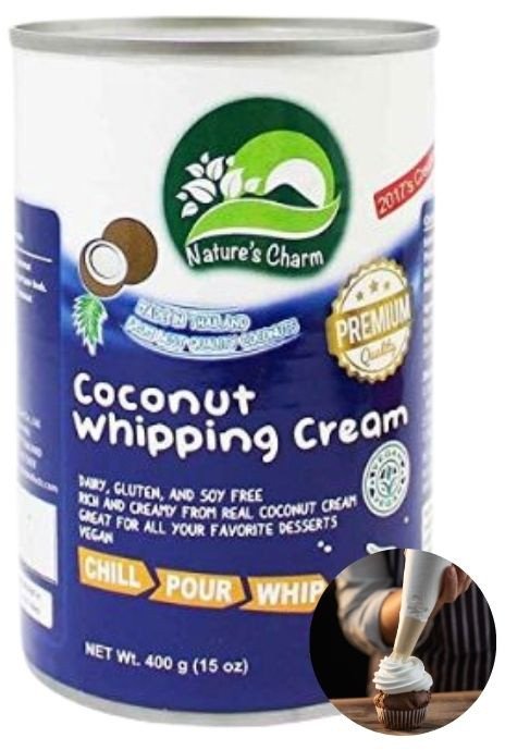 Śmietanka kokosowa do ubijania do deserów roślinna wege bezglutenowa bez soi whipping cream 400g