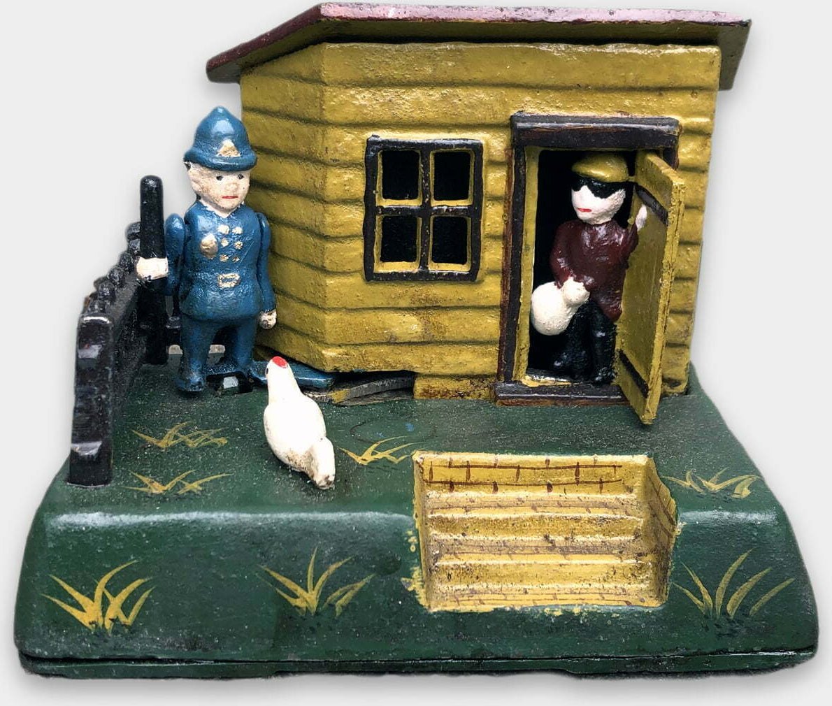 rzezbyzbrazu Żeliwna Skarbonka Mechaniczna Policjant i Złodziej