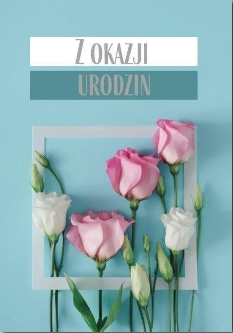 Trend Karnet B6 Urodziny, kwiaty eustoma, silver TS98