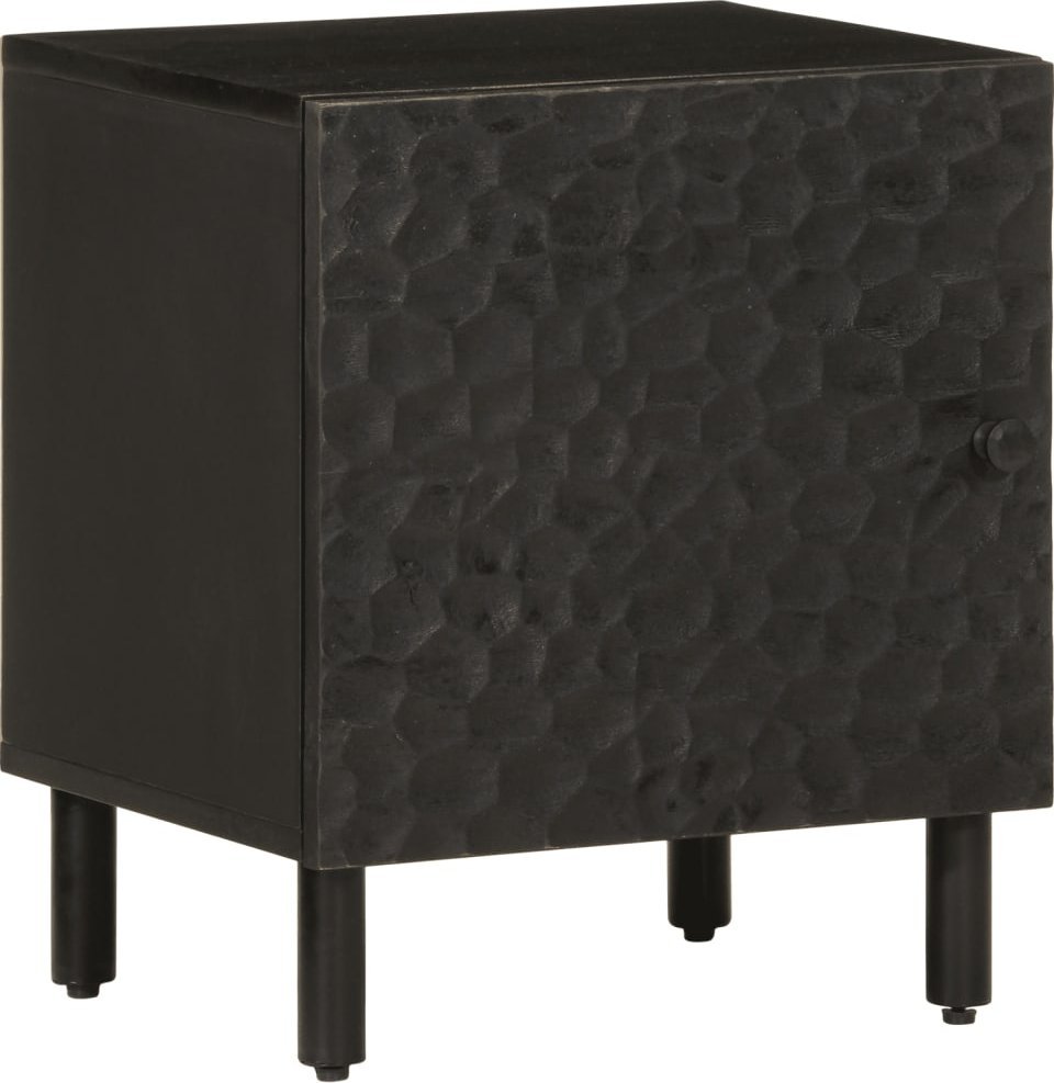 vidaXL Szafka nocna, czarna, 40x33x46 cm, lite drewno mango
