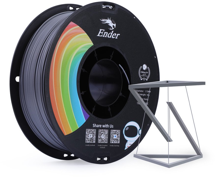 Creality Ender - PLA+ filament for 3D printer, 1.75 mm, gray