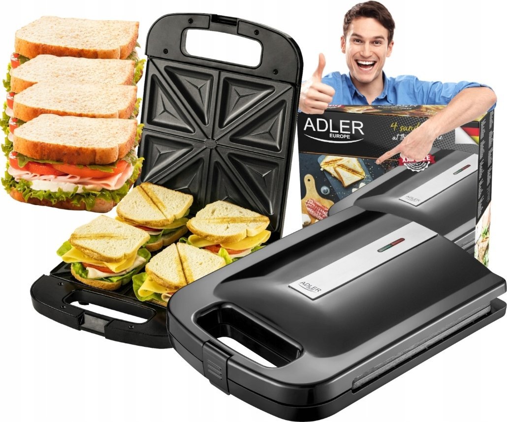 Opiekacz Adler Opiekacz Do Kanapek Toster Xxl 2000W 4 Kanapki