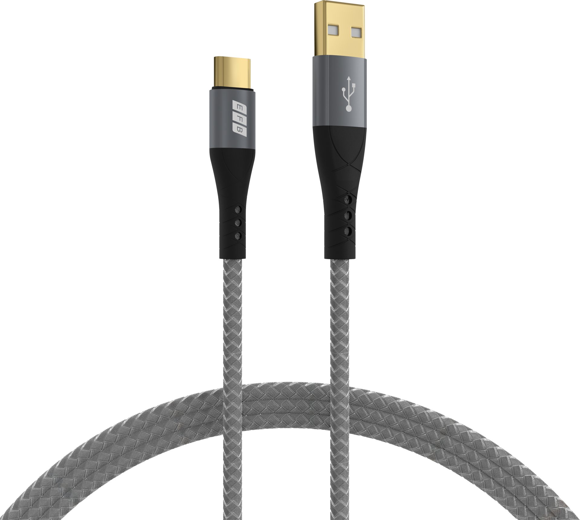 Kabel USB EFB USB-A - USB-C 1 m Czarny (USB-AC-00002)