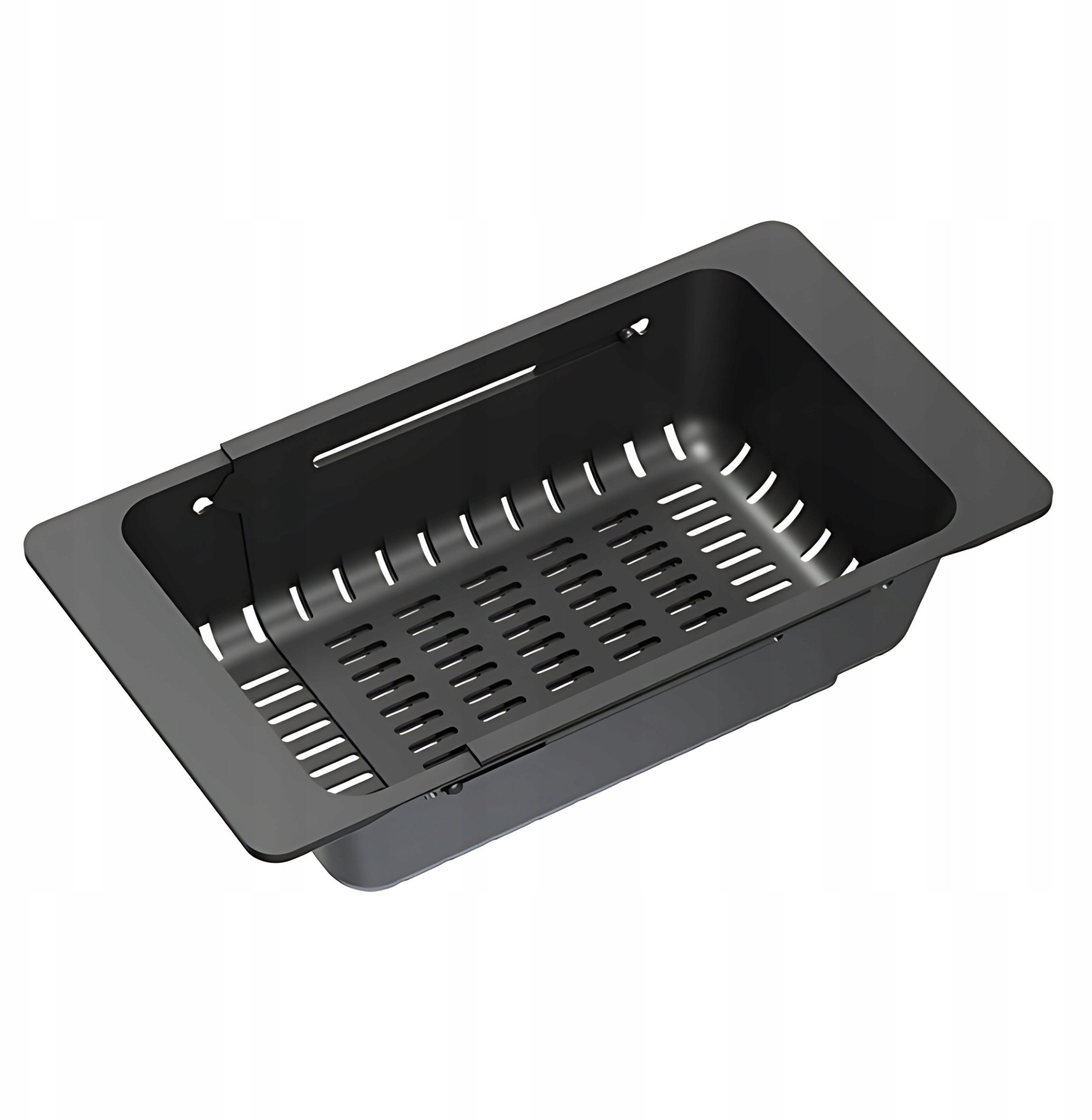 Wkładka do zlewozmywaka / regulowana szerokość 320-460 x185 mm czarny + czarne uchwyty