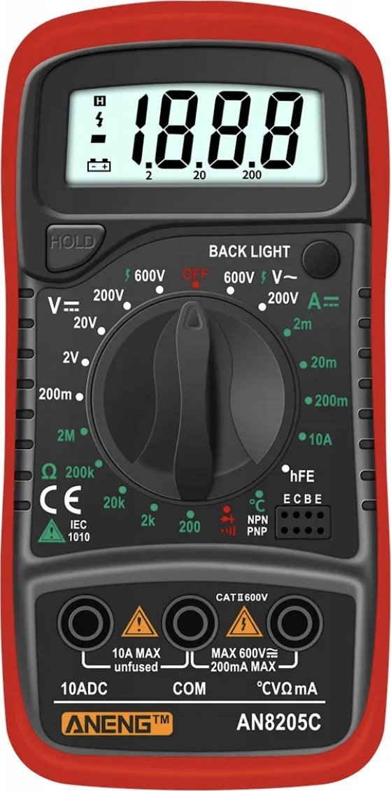 Miernik Prądu Multimetr, Cyfrowy ANENG AN8250C