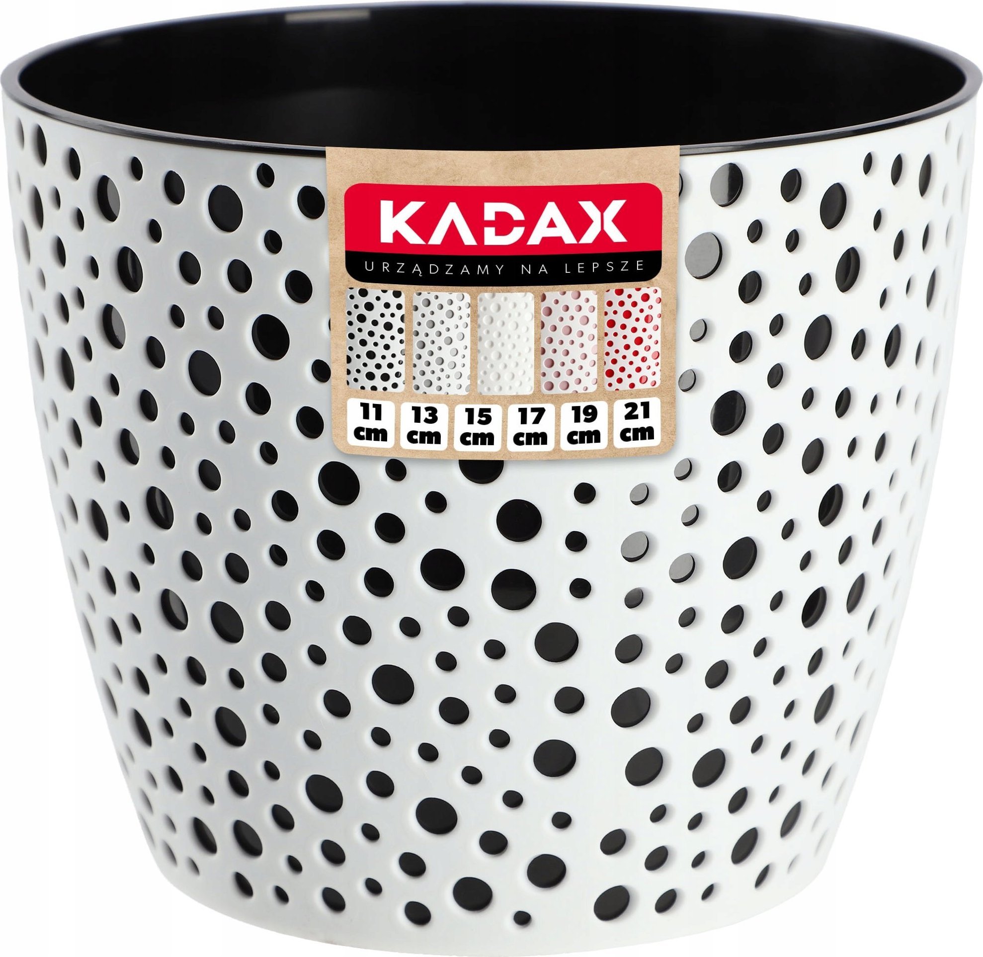 Kadax Doniczka Osłonka Okrągła Na Kwiaty Czarna 15cm