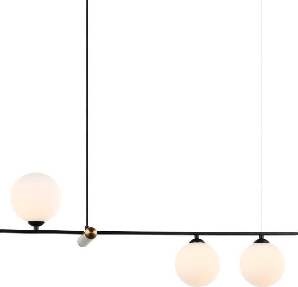 Lampa wisząca Italux Modernistyczna LAMPA wisząca BARLETTA PND-76540-3-BK Italux szklane kule zwis do salonu czarny
