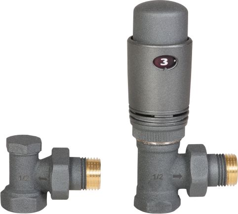 Invena Zestaw termostatyczny kątowy grafitowy 1/2" (CD-80-K15)
