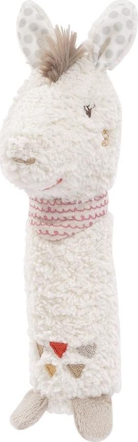 Fehn Zabawka do rączki z piszczałką Lama Maya 21 cm