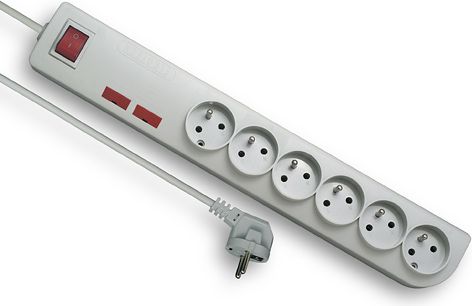 Listwa zasilająca Elgotech PSF2 przeciwprzepięciowa 6 gniazd 5 m biała (PSF2-605)