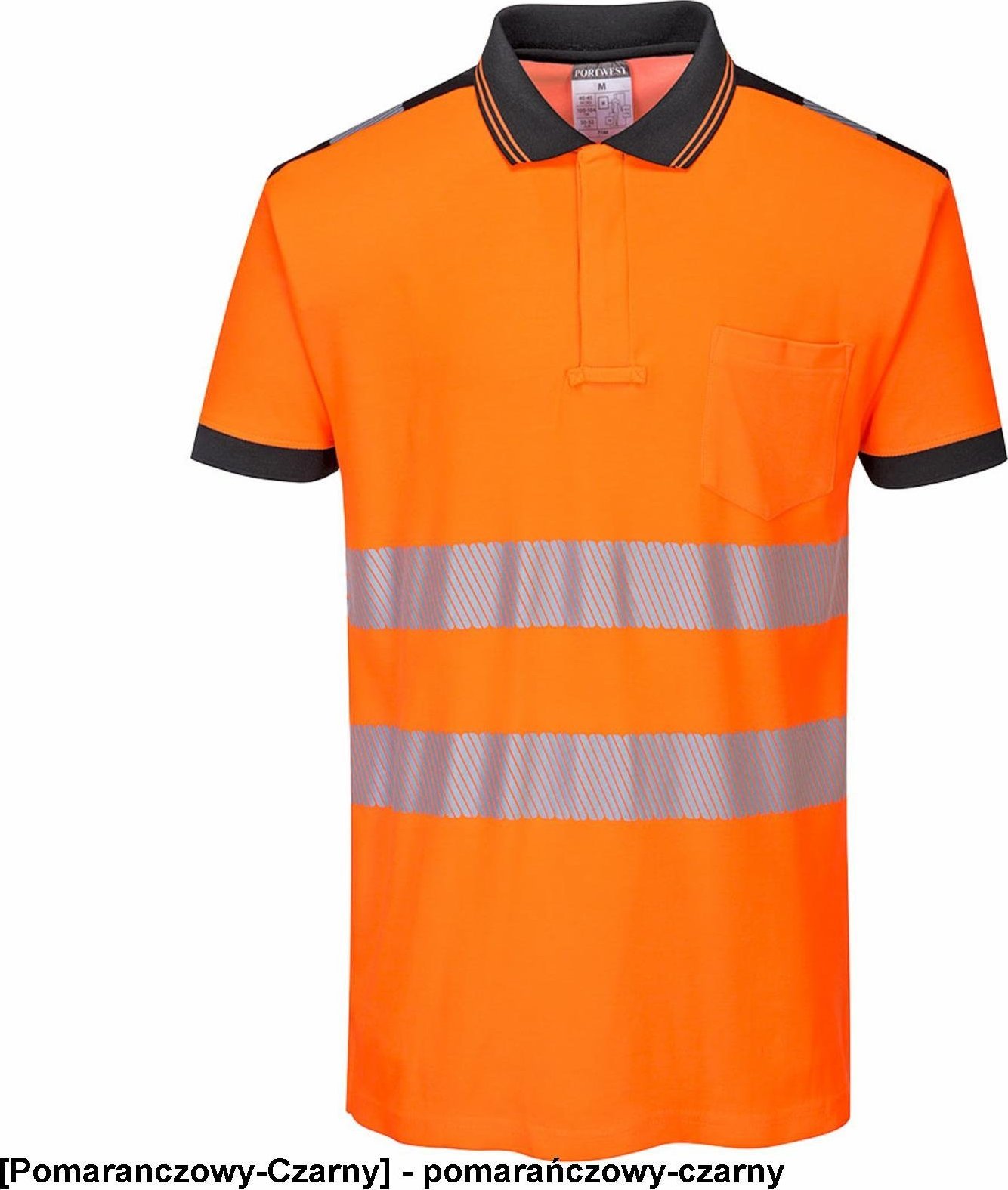 Portwest T180 - Koszulka Polo ostrzegawcza PW3 - pomarańczowy-czarny 4XL