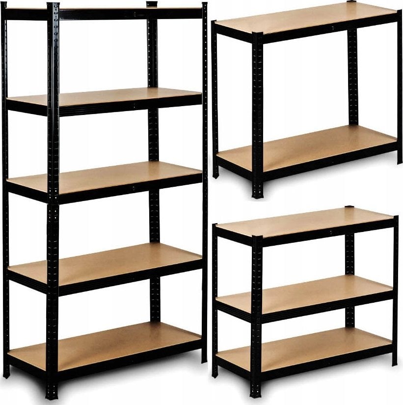 Funfit Metal storage rack 150x75x30 cm BLACK