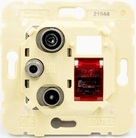Efapel EFAPEL LOGUS90 GNIAZDO MULTIMEDIALNE RTV/SAT KOŃCOWE Z MODUŁEM RJ45 KAT. 6 21544