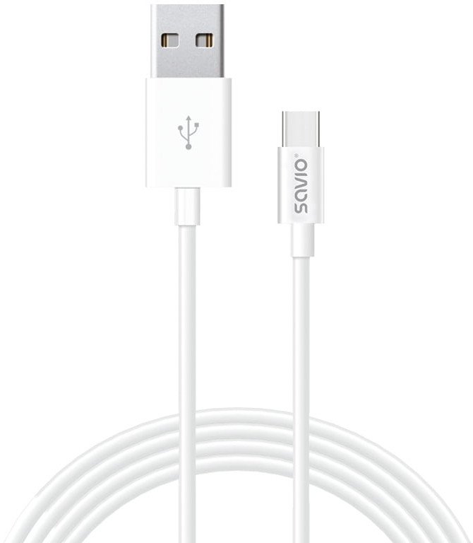 Kabel USB Savio USB-A - USB-C 1 m Biały (SAVIO CL-126)