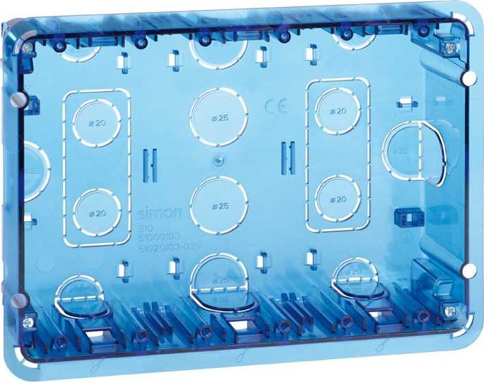 Kontakt-Simon Simon Connect Puszka Simon500 podtynkowa potrójna 6xK45 niebieska 51020103-039