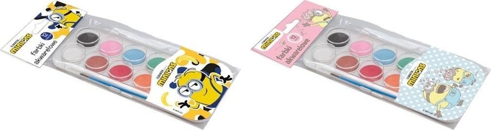 Farby akwarelowe 12 kolorów Minionki