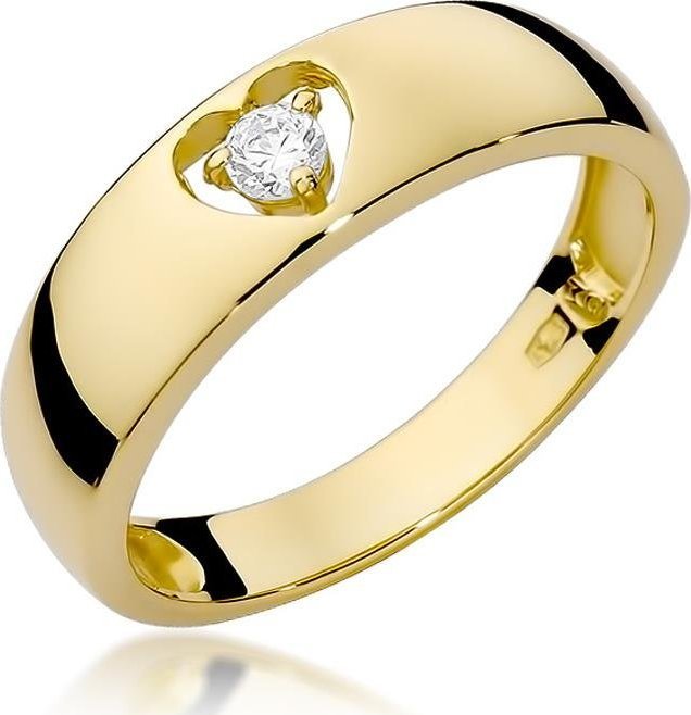 Best Diamonds złoty pierścionek z brylantem 0.10ct 10