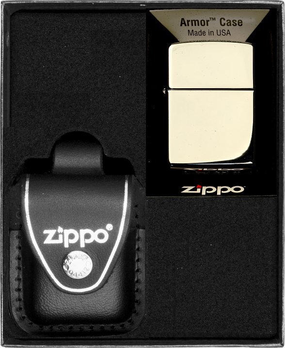 Zestaw ZIPPO Zapalniczka HIGH POLISH CHROME ARMOR Prezentowy No3
