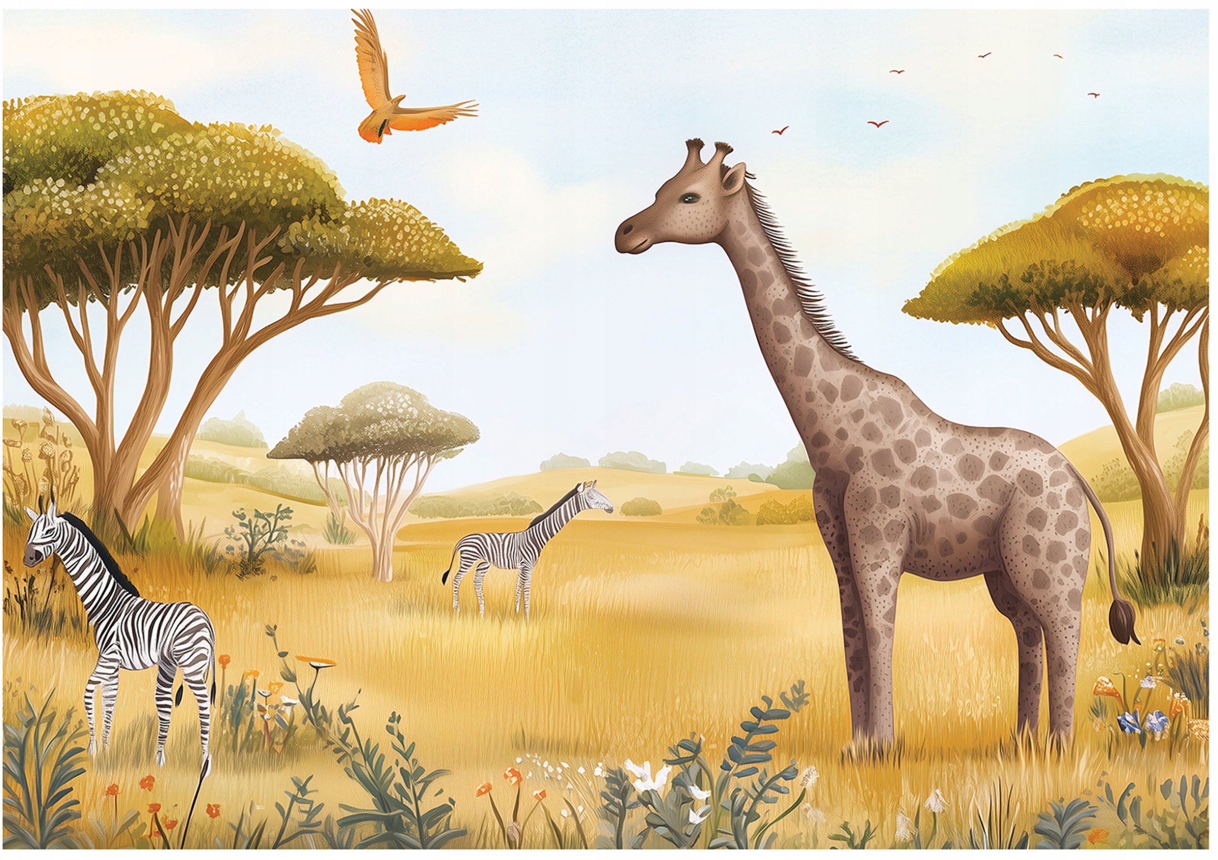 Fototapeta Dla Dzieci Zwierzęta Drzewa Tapeta Do Pokoju Dziecięcego 250X175